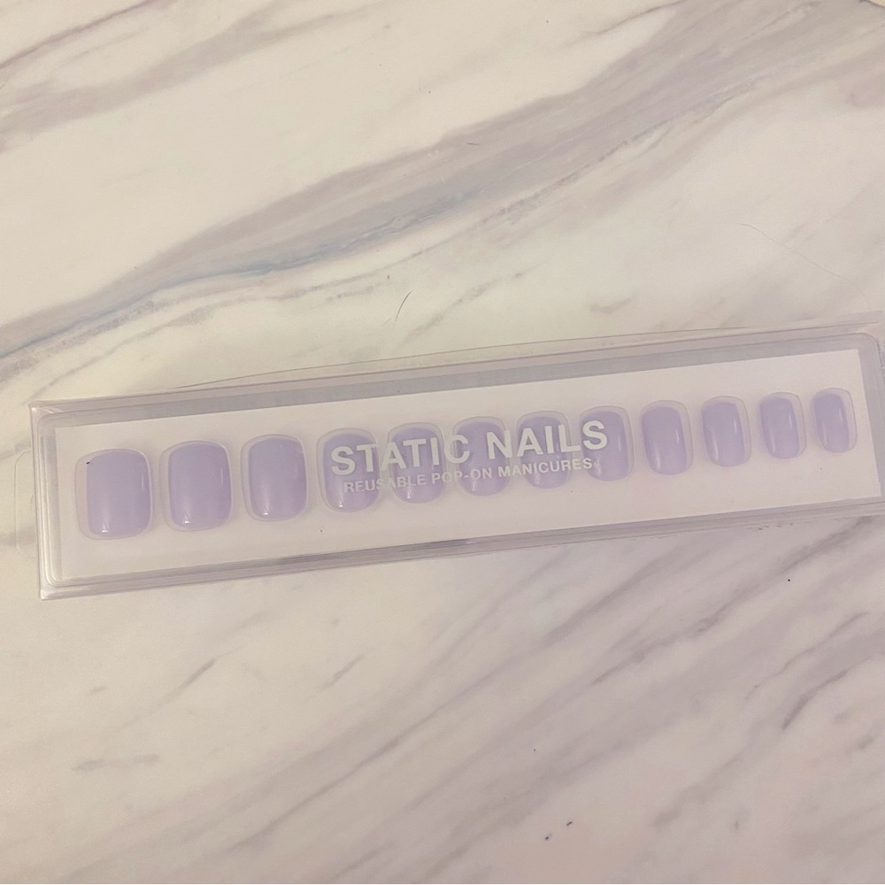 Static Nails - pop-on manicure - square/short stick on nails in Lavender Honey